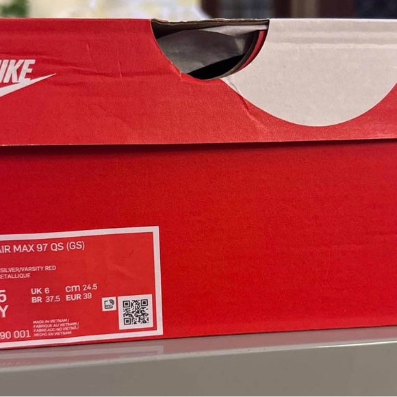 Nike Air Max 97 OG QS Metallic Silver/Varsity Red - Picture 4 of 4